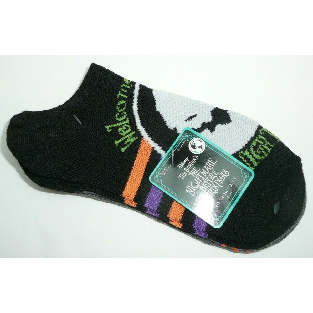 2 Nightmare Before Christmas Ankle Socks Women's No Shows Oogie Jack Halloween
